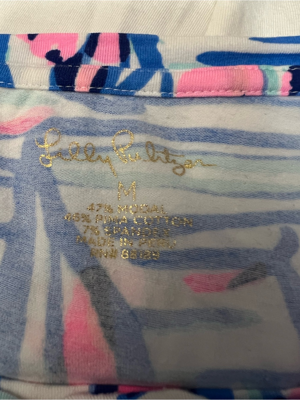 Lilly Pulitzer blue/white/pink Finn sailing Printed Yoke Long Sleeve Top M EUC - Picture 6 of 8